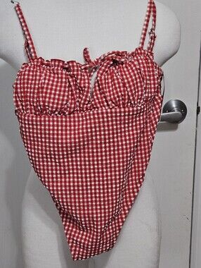 Kacey Lee one-piece swimsuit red white Size Small